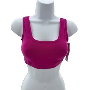 DKNY DK7388 Women's Modal Scoop Neck Bralette Pink Medium NWT Stretch Loungewear